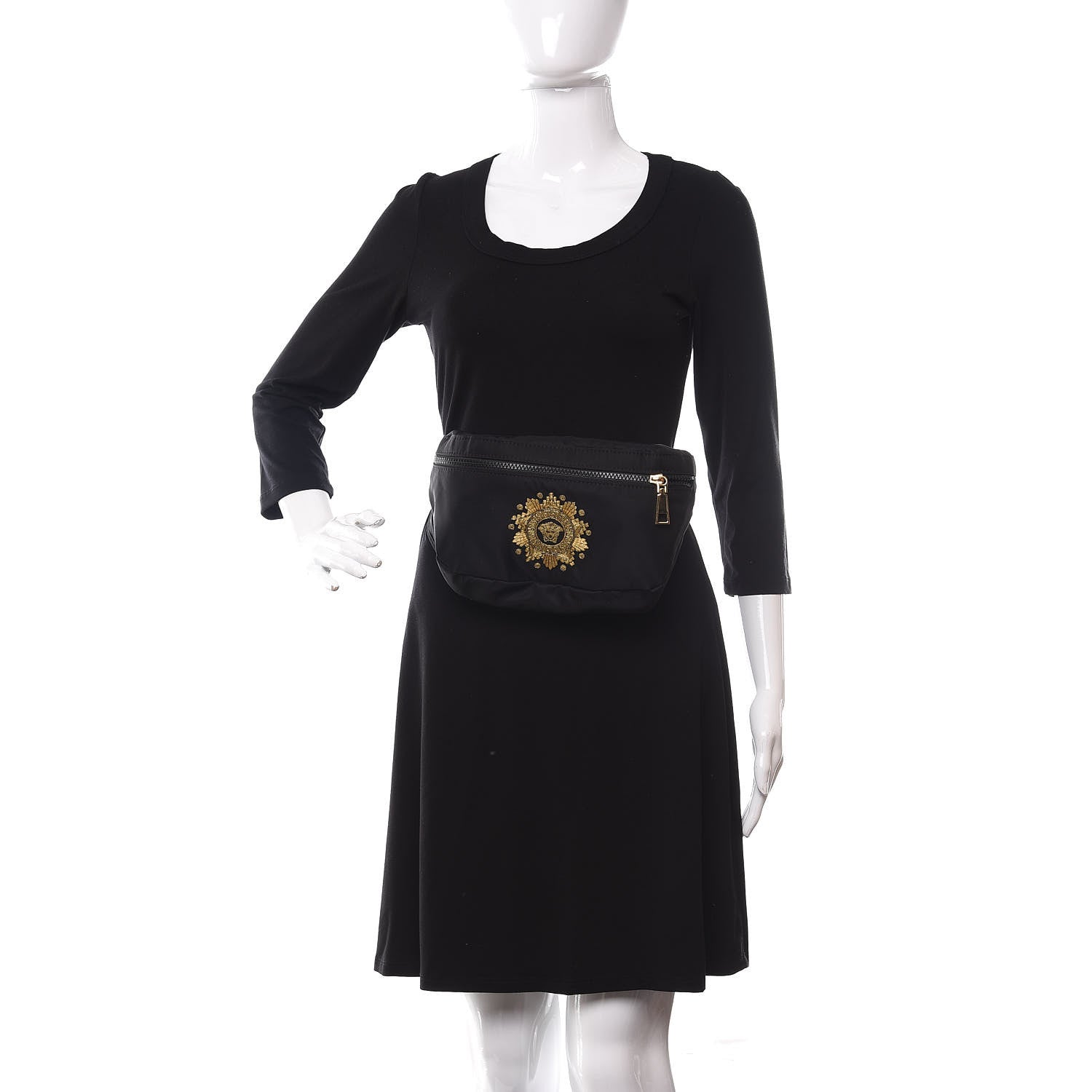 Versace Nylon Embroidered Belt Bag Black 2 of 9