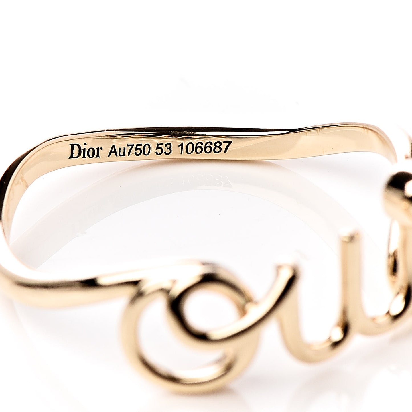 18K Yellow Gold Diamond Oui Ring 53 6.25