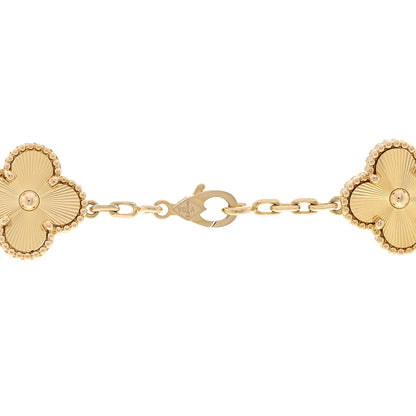 Van Cleef & Arpels 18K Yellow Gold 10 Motifs Guilloche Vintage Alhambra Necklace 4 of 7