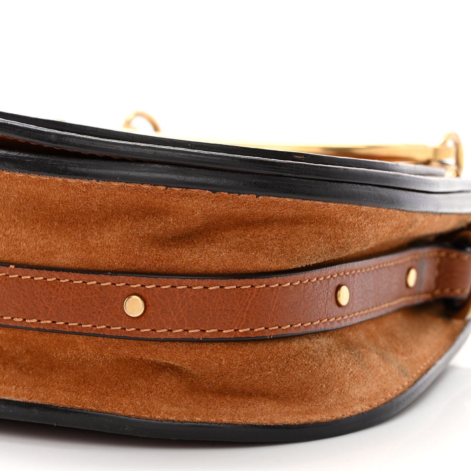 Chloe Calfskin Suede Small Nile Bracelet Bag Caramel 10 of 13