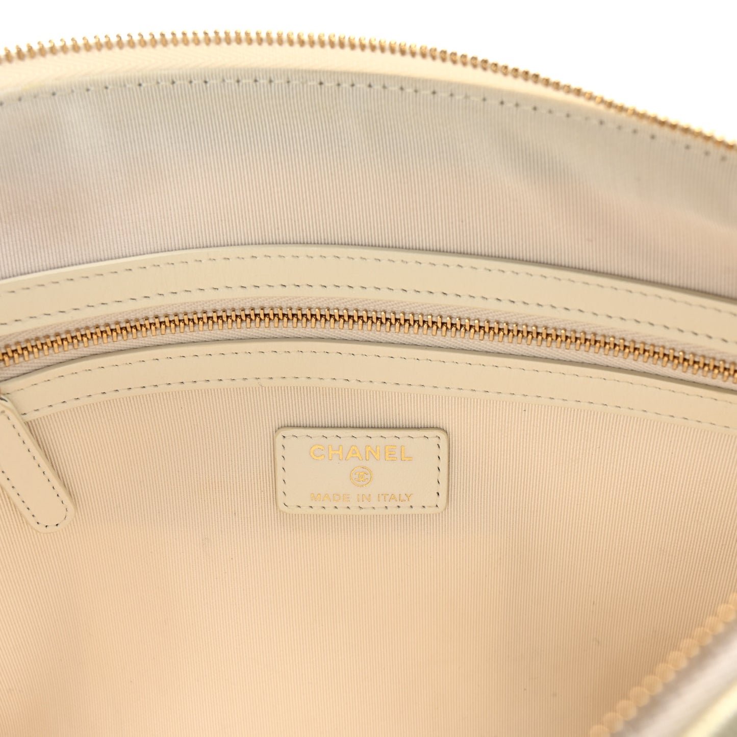 Iridescent Caviar Medium Night by the C Pouch Clutch White