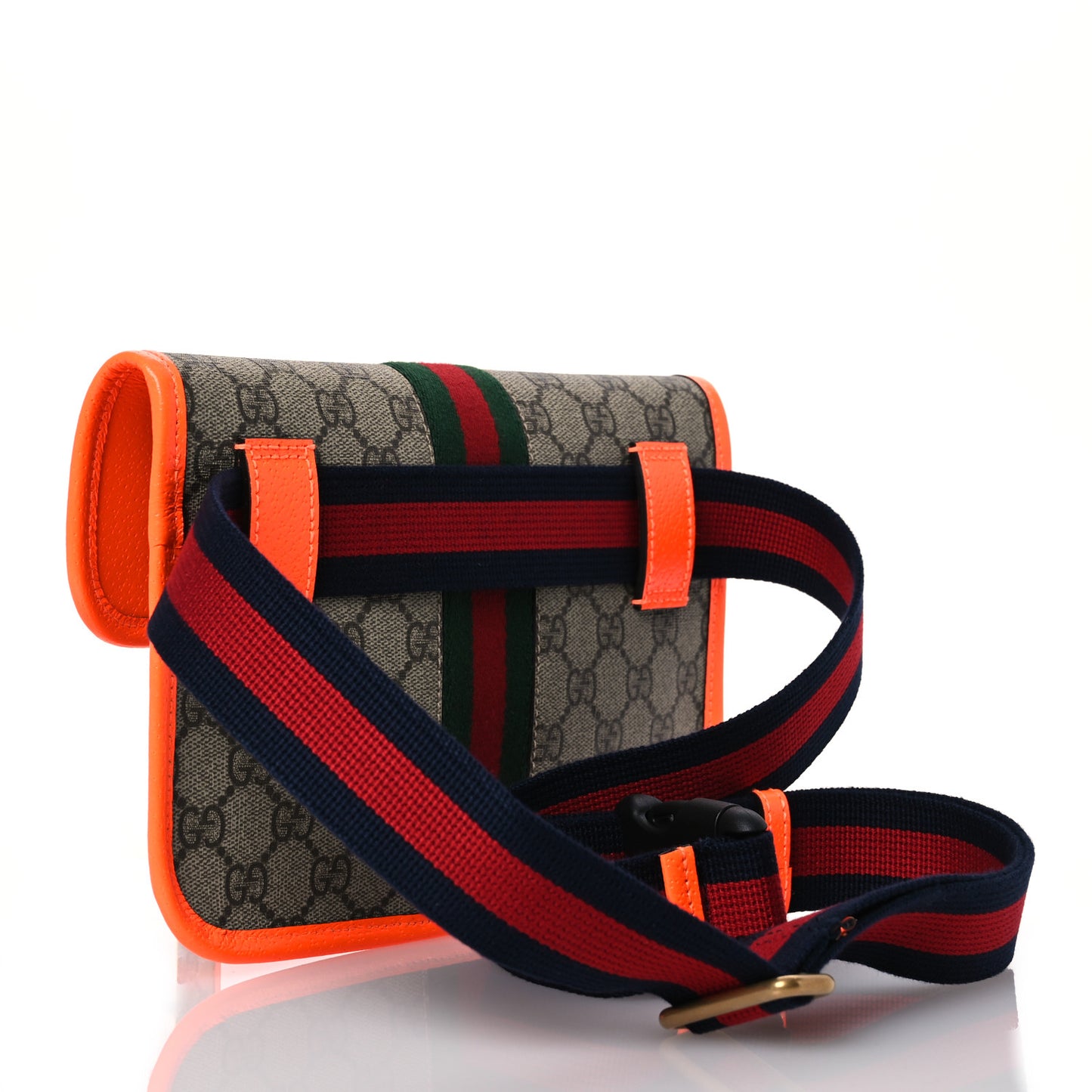 GG Supreme Monogram Web Small Ophidia Belt Bag Orange