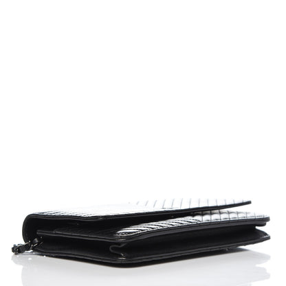 Chanel Lambskin Chevron Quilted Wallet On Chain WOC So Black 4 of 11
