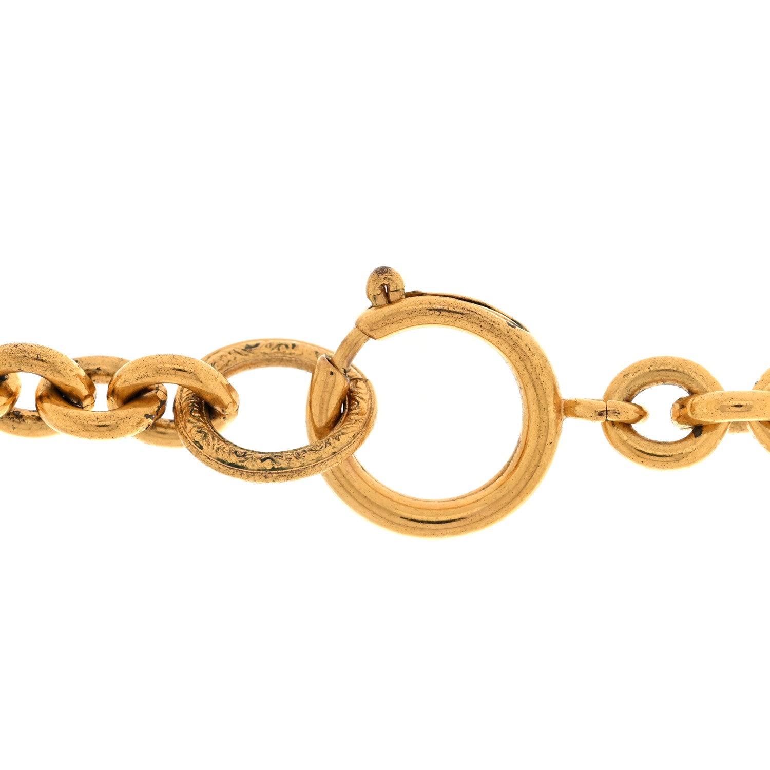Chanel CC Heart Chain Pendant Necklace Gold 4 of 5
