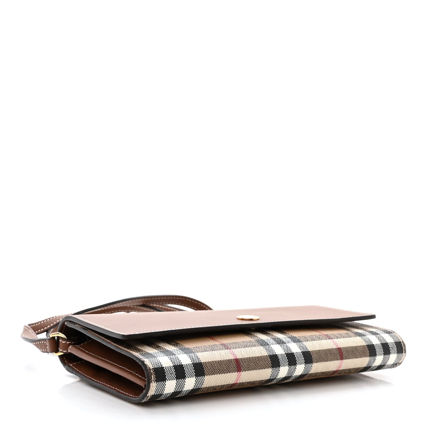 Burberry Calfskin Vintage Check Wallet With Detachable Strap Archive Beige Tan 4 of 11