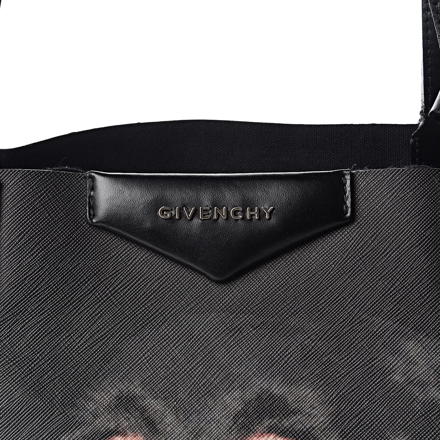 Textured Coated Canvas Rottweiler Pint Large Antigona Tote Black