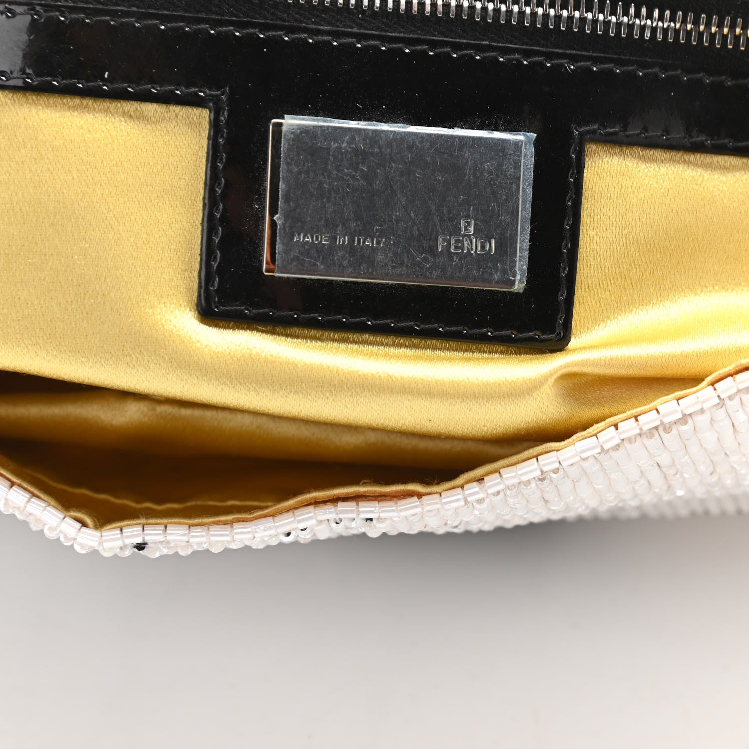 Fendi Beaded Baguette White Black 16 of 17