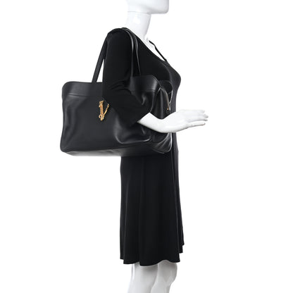Versace Vitello Virtus Tote Black 2 of 9