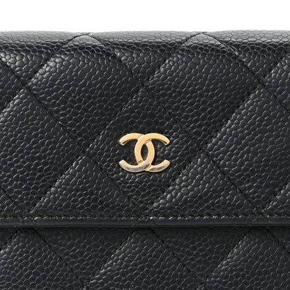 Chanel Caviar Quilted Large Gusset Flap Wallet Black 8 of 10
