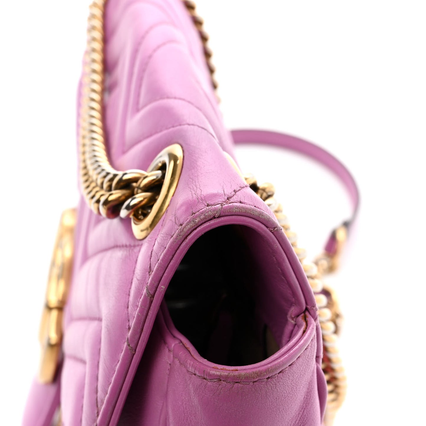 Calfskin Matelasse Medium GG Marmont Shoulder Bag Candy Mousse