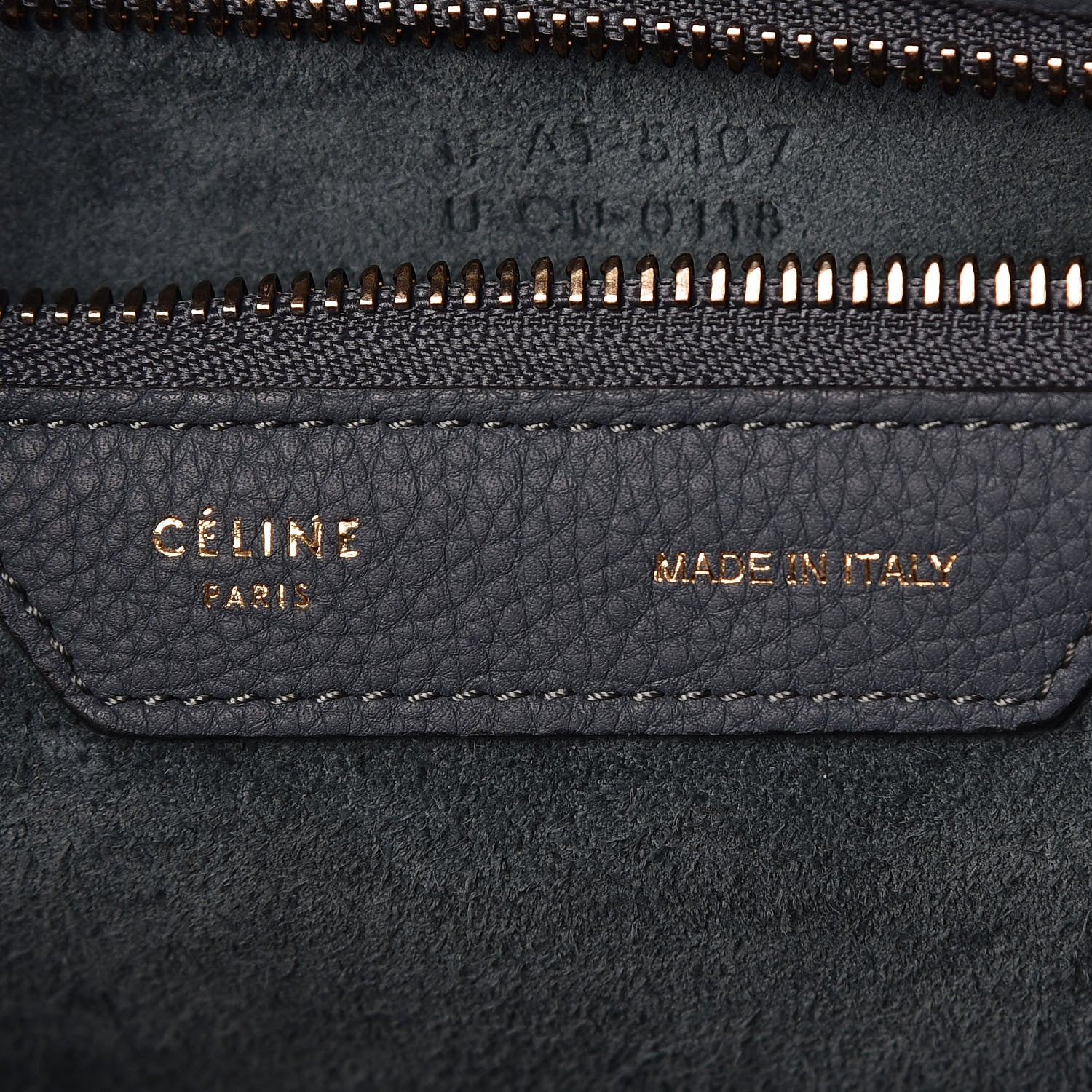 Celine Drummed Calfskin Mini Luggage Slate 6 of 12
