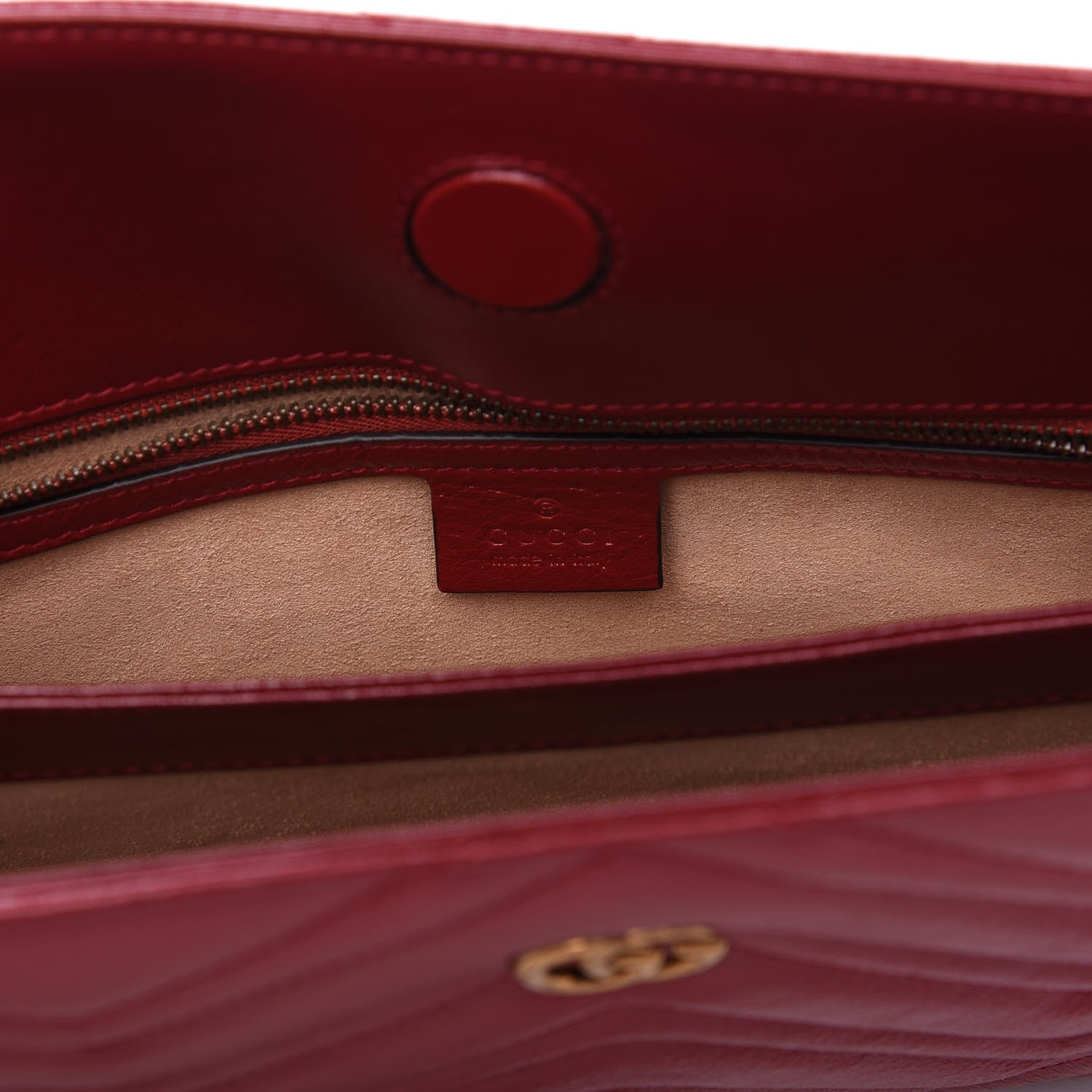 Gucci Azalea Calfskin Matelasse Heart Medium GG Marmont Slim Shoulder Bag Romantic Cerise 7 of 9