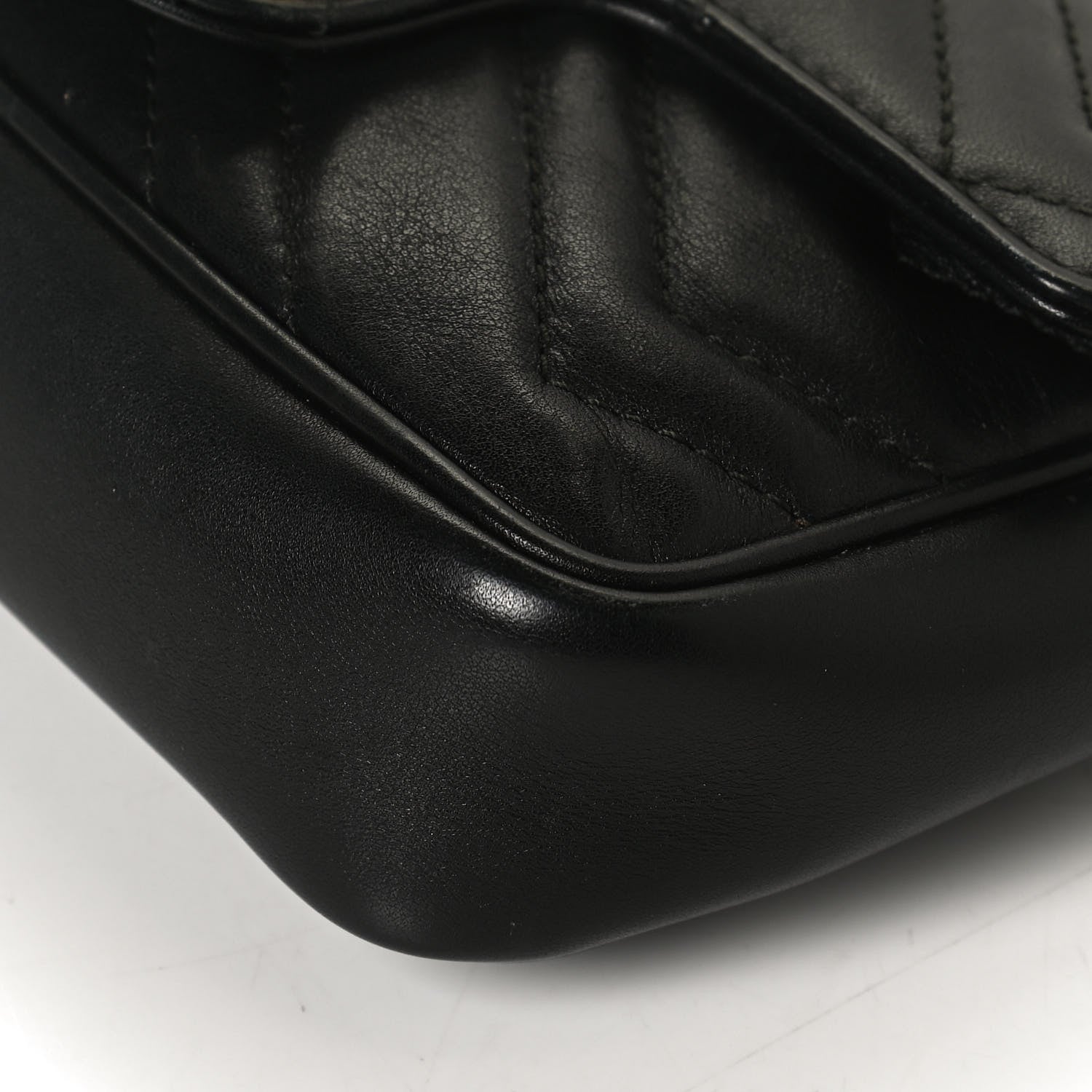 Gucci Calfskin Matelasse Super Mini GG Marmont Shoulder Bag Black 22 of 23