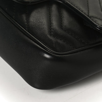 Gucci Calfskin Matelasse Super Mini GG Marmont Shoulder Bag Black 22 of 23