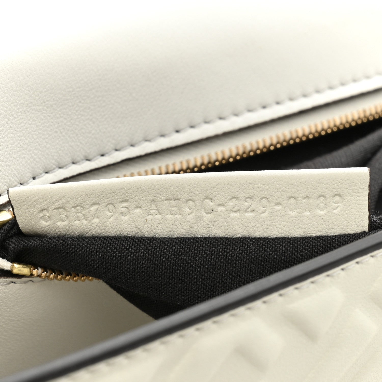 Fendi Nappa Small FF Embossed Large Chain Baguette White 7 of 12