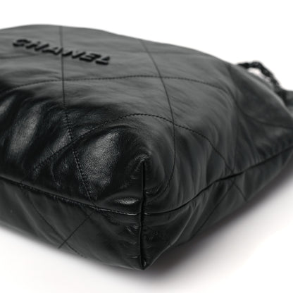 Chanel Shiny Caviar Quilted Monochrome Chanel 22 Black 10 of 10