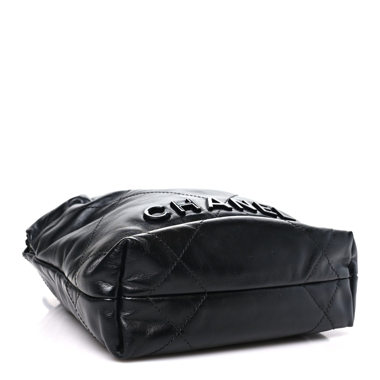 Shiny Calfskin Quilted Mini Chanel 22 So Black
