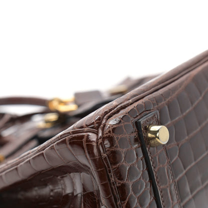 Hermes Shiny Niloticus Crocodile Birkin 25 Miel 33 of 41