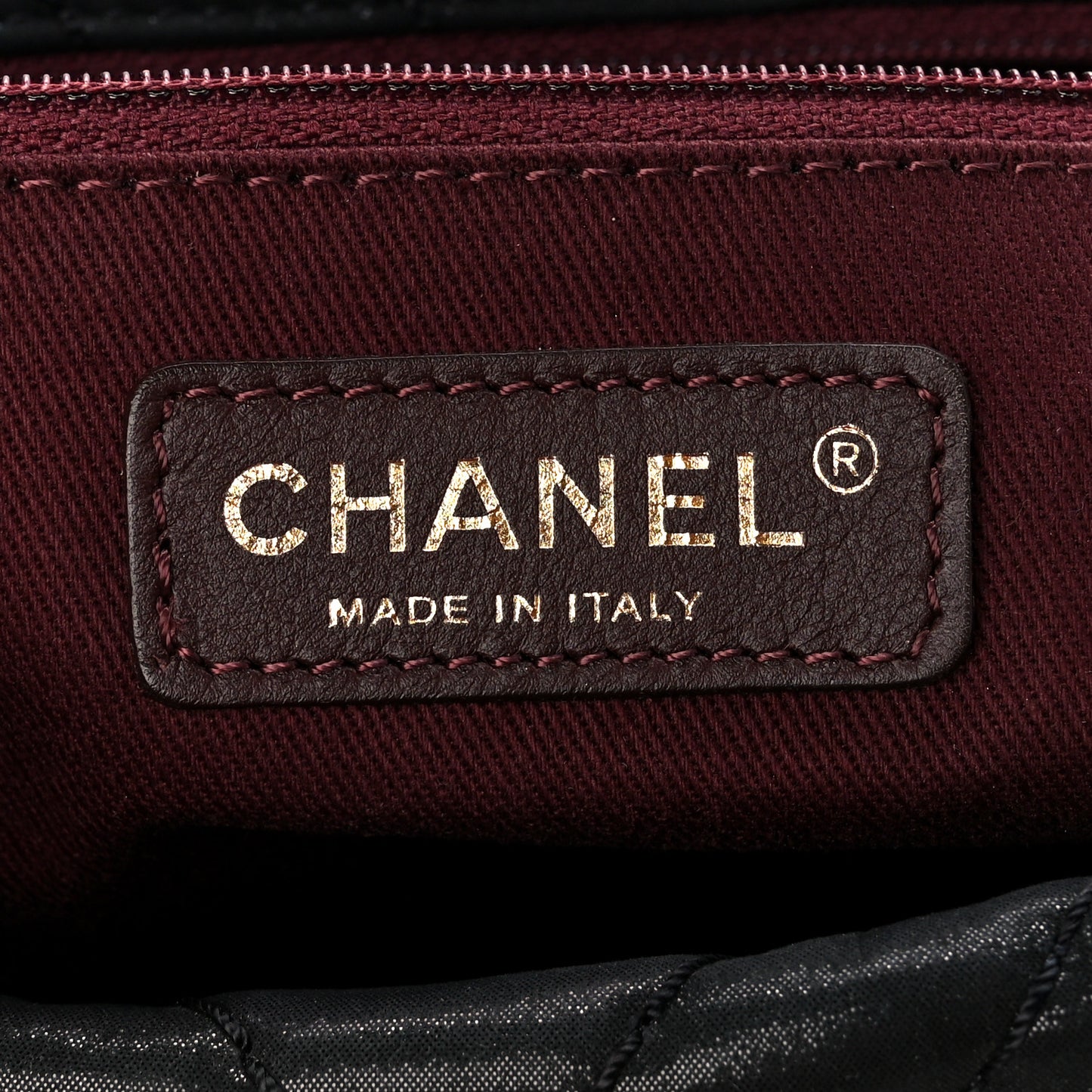 Iridescent Calfskin Surpique Chevron Large Flap Black
