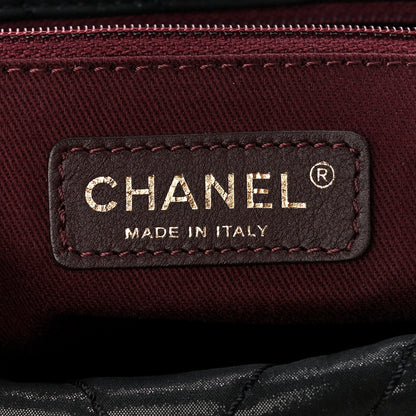 Chanel Iridescent Calfskin Surpique Chevron Large Flap Black 6 of 12