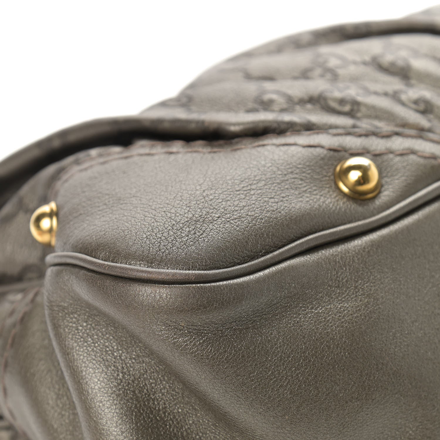 Gucci Guccissima Medium Jockey Hobo Metallic Pewter 9 of 12
