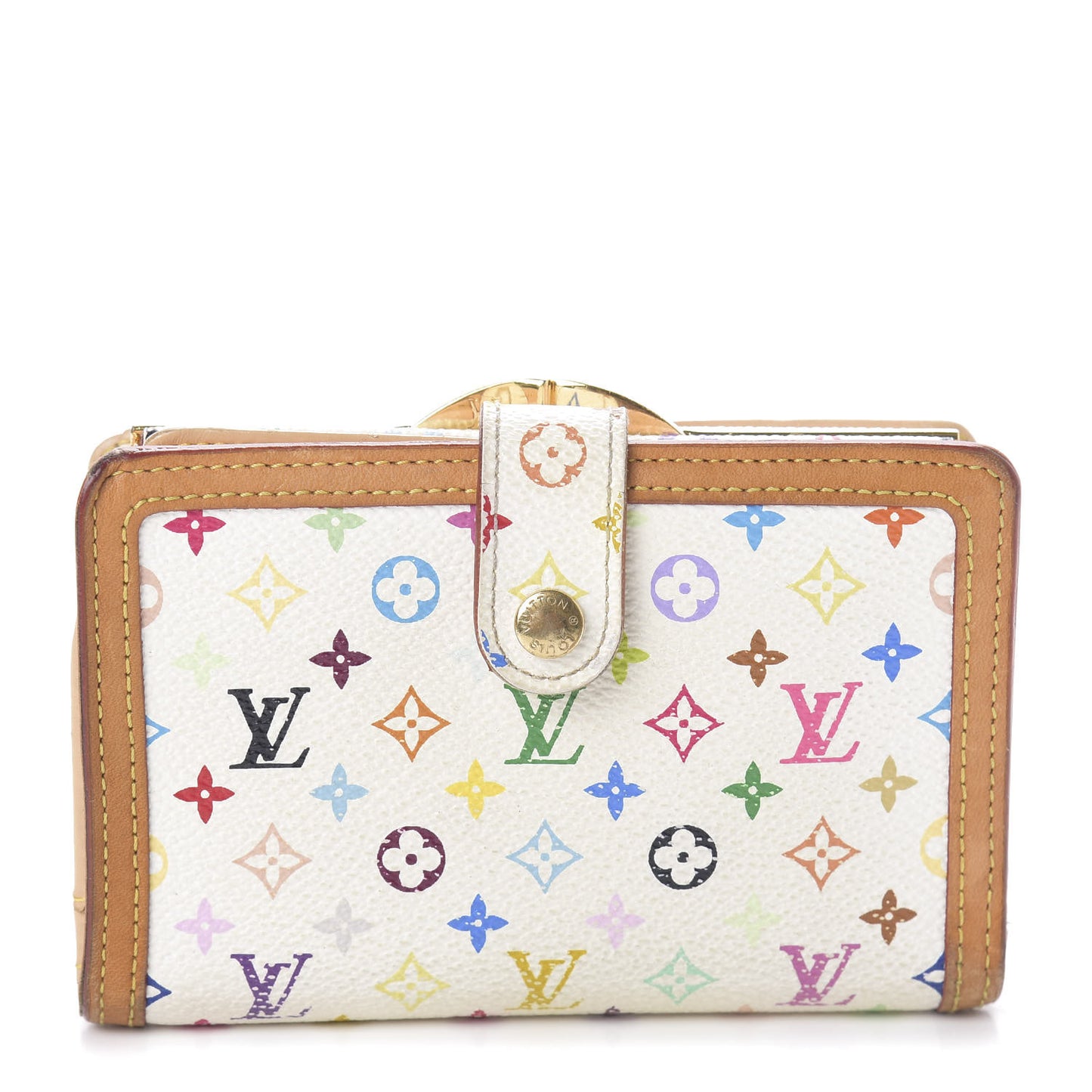 Monogram Multicolor French Purse Wallet White
