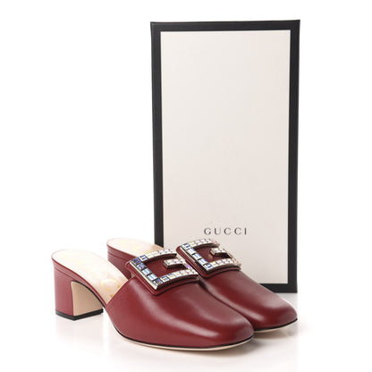 Gucci Malaga Kid Crystal Square G Madelyn Mules 40.5 Romantic Cerise 10 of 10