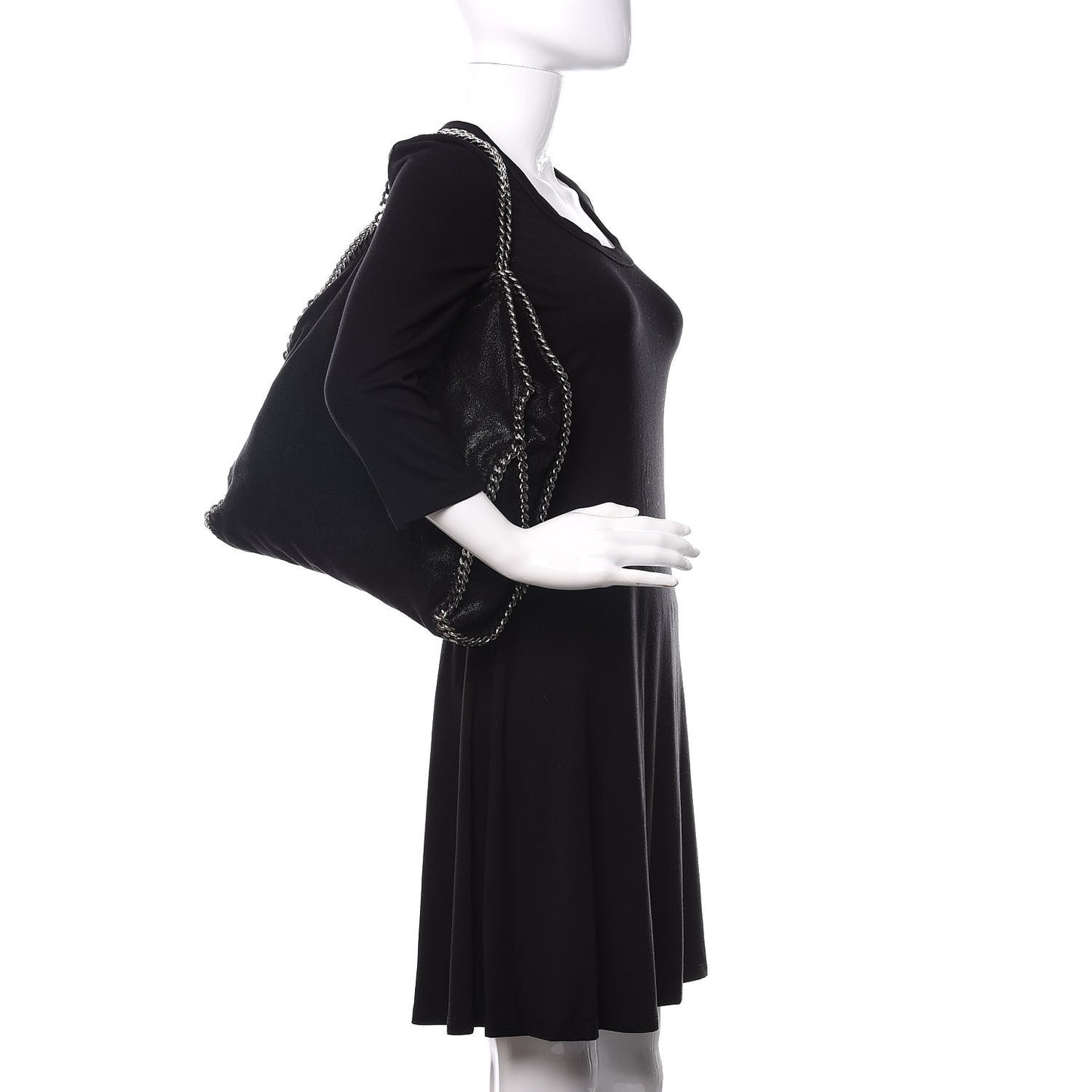 Shaggy Deer Falabella Fold Over Tote Black