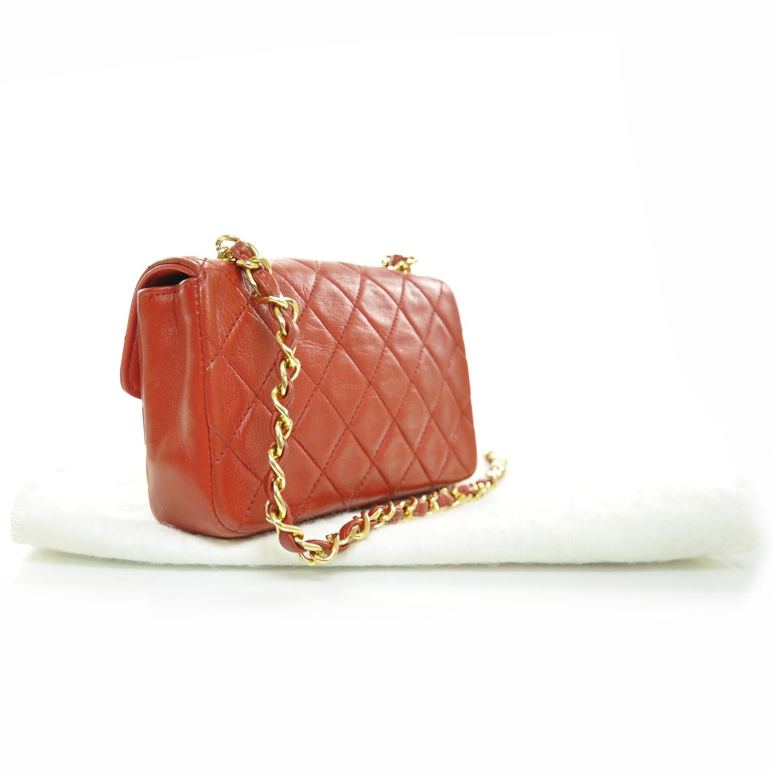 Chanel Lambskin Quilted Mini Flap Red GHW 3 of 8