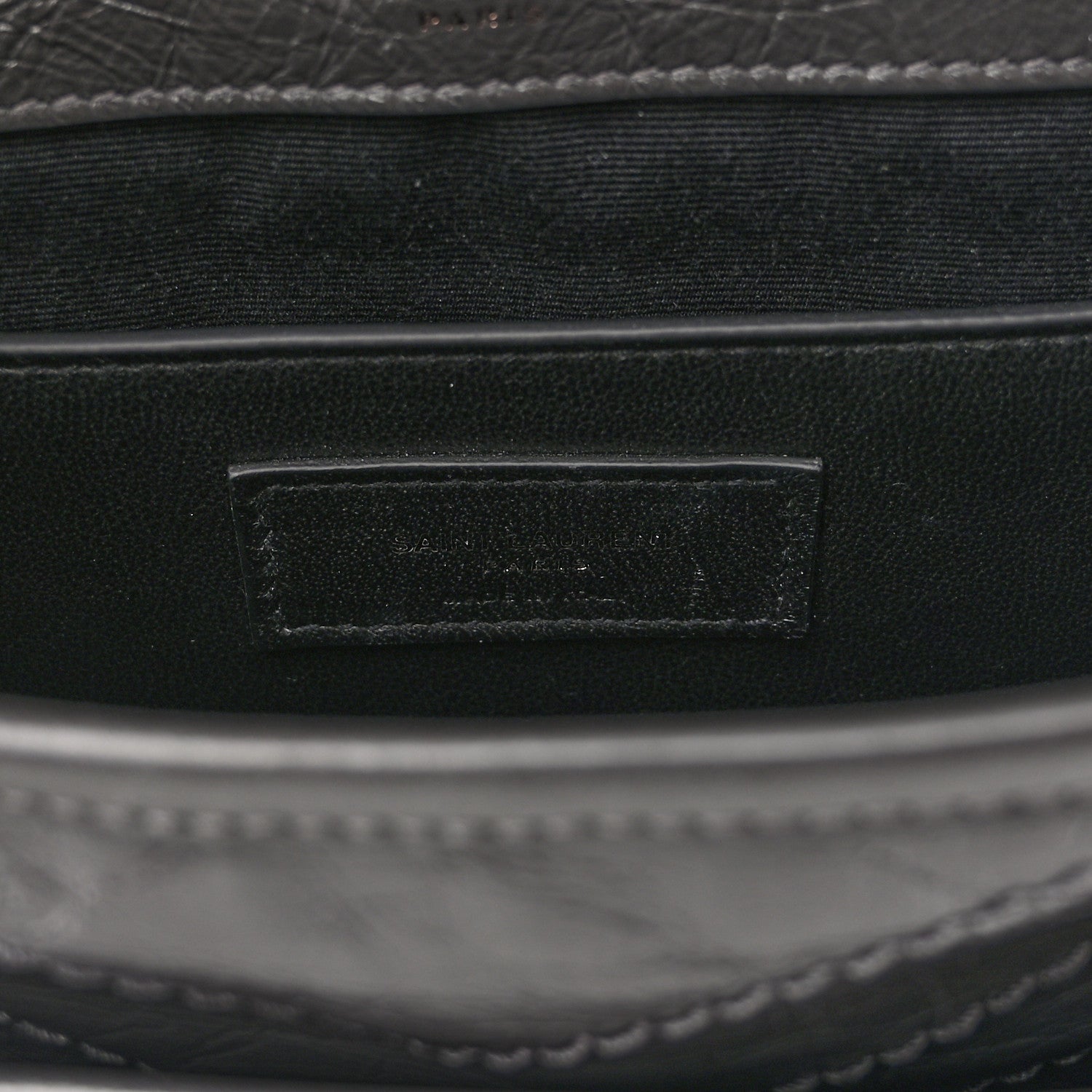 Saint Laurent Crinkled Calfskin Matelasse Monogram Baby Niki Chain Satchel Storm 6 of 11