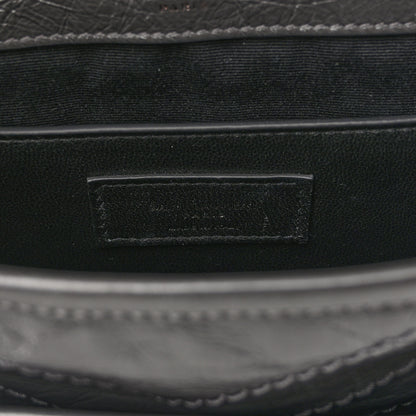 Saint Laurent Crinkled Calfskin Matelasse Monogram Baby Niki Chain Satchel Storm 6 of 11