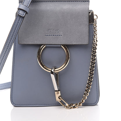 Chloe Suede Calfskin Mini Faye Bracelet Bag Washed Blue 9 of 9