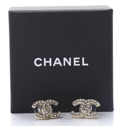 Chanel Crystal CC Large Earrings Gold 5 of 5
