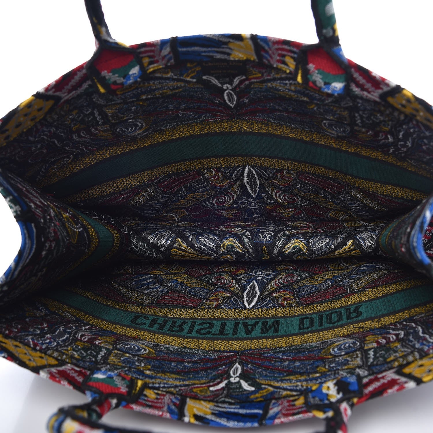 Christian Dior Canvas Embroidered Butterfly Book Tote Multicolor 5 of 7