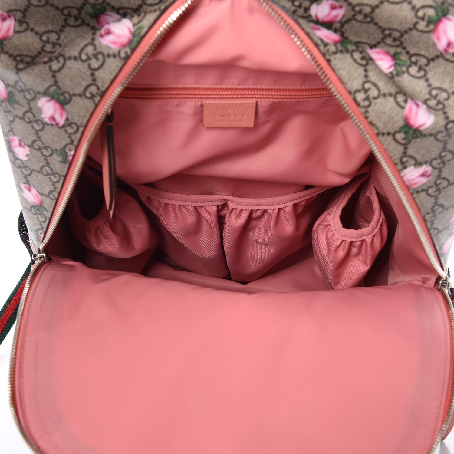 Gucci GG Supreme Monogram Rose Backpack Diaper Bag Pink 5 of 9