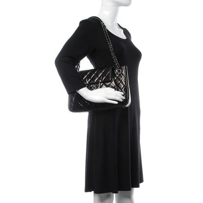 Chanel Glazed Calfskin Quilted Accordion Flap Black 3 of 11