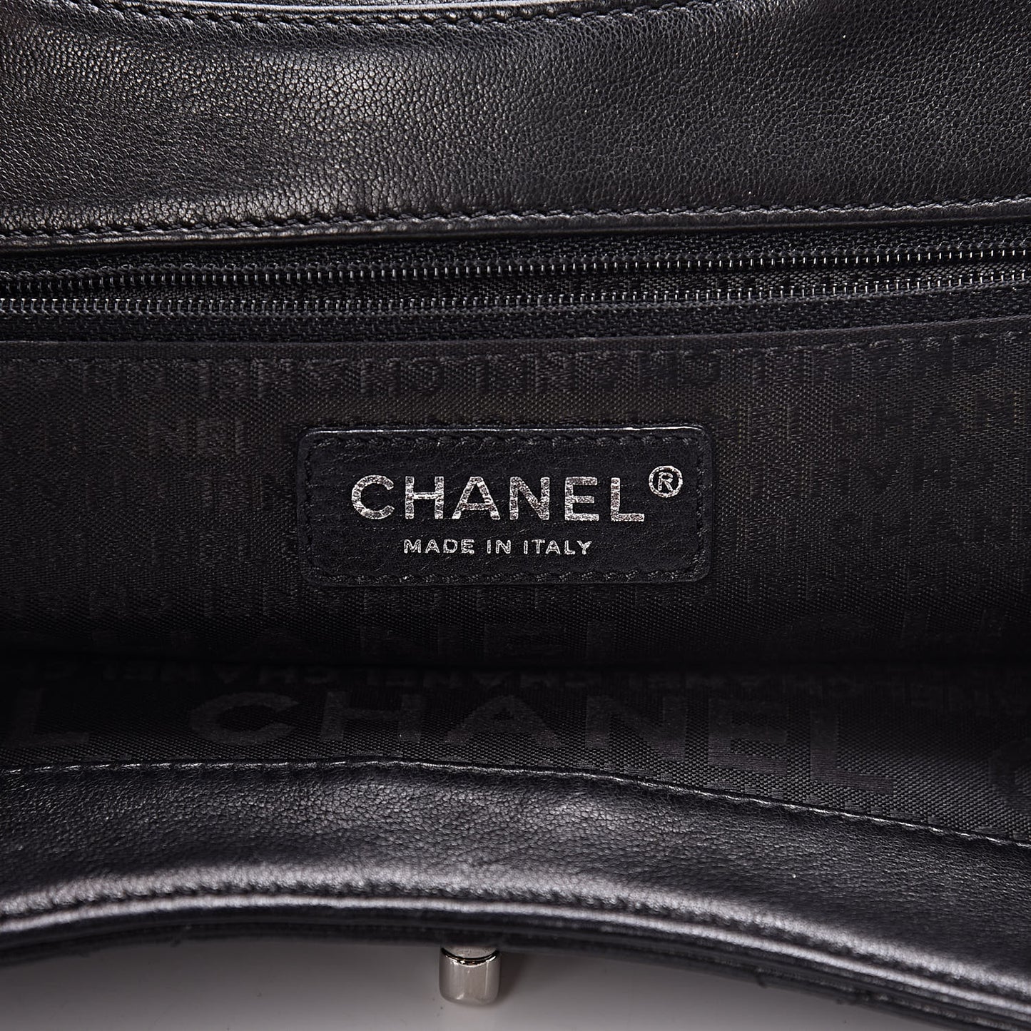 Lambskin Medium Single Accordion Flap Black