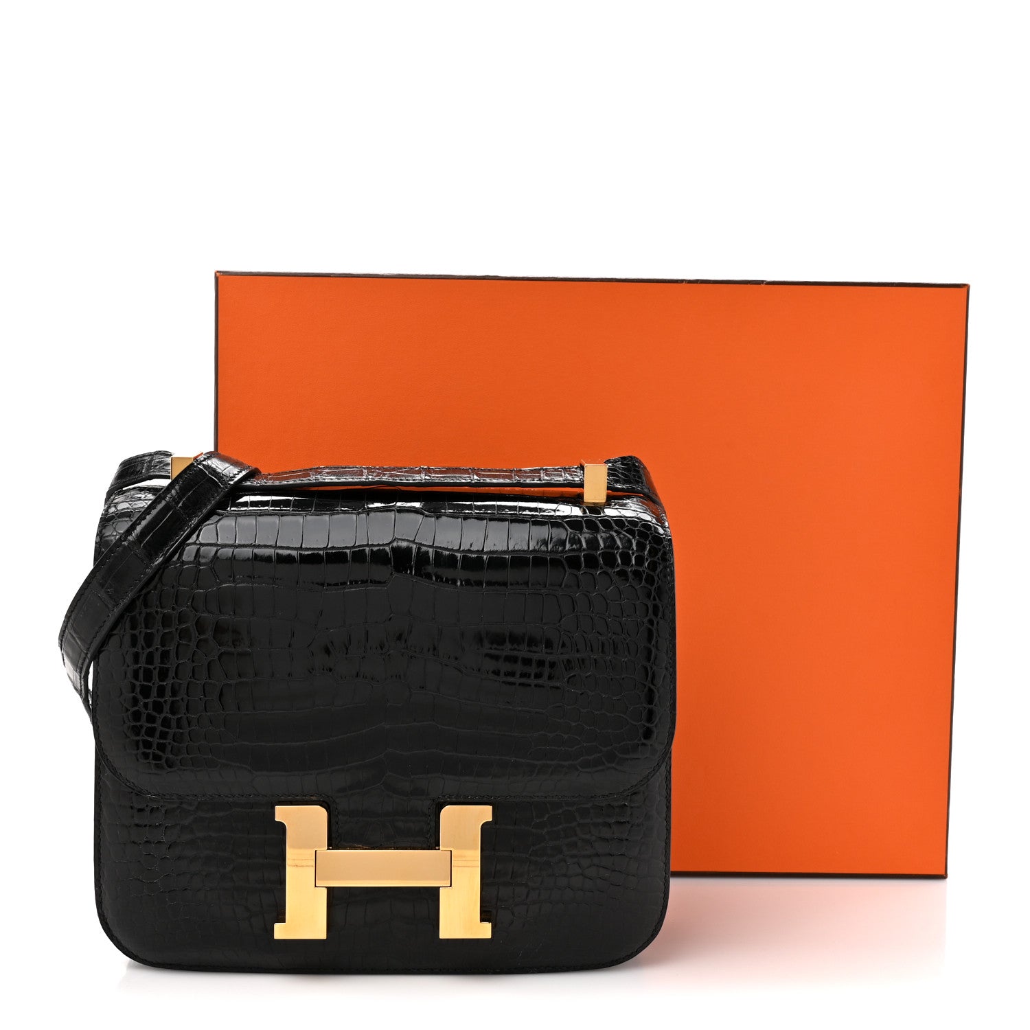 Hermes Shiny Porosus Crocodile Constance 24 Black 13 of 13
