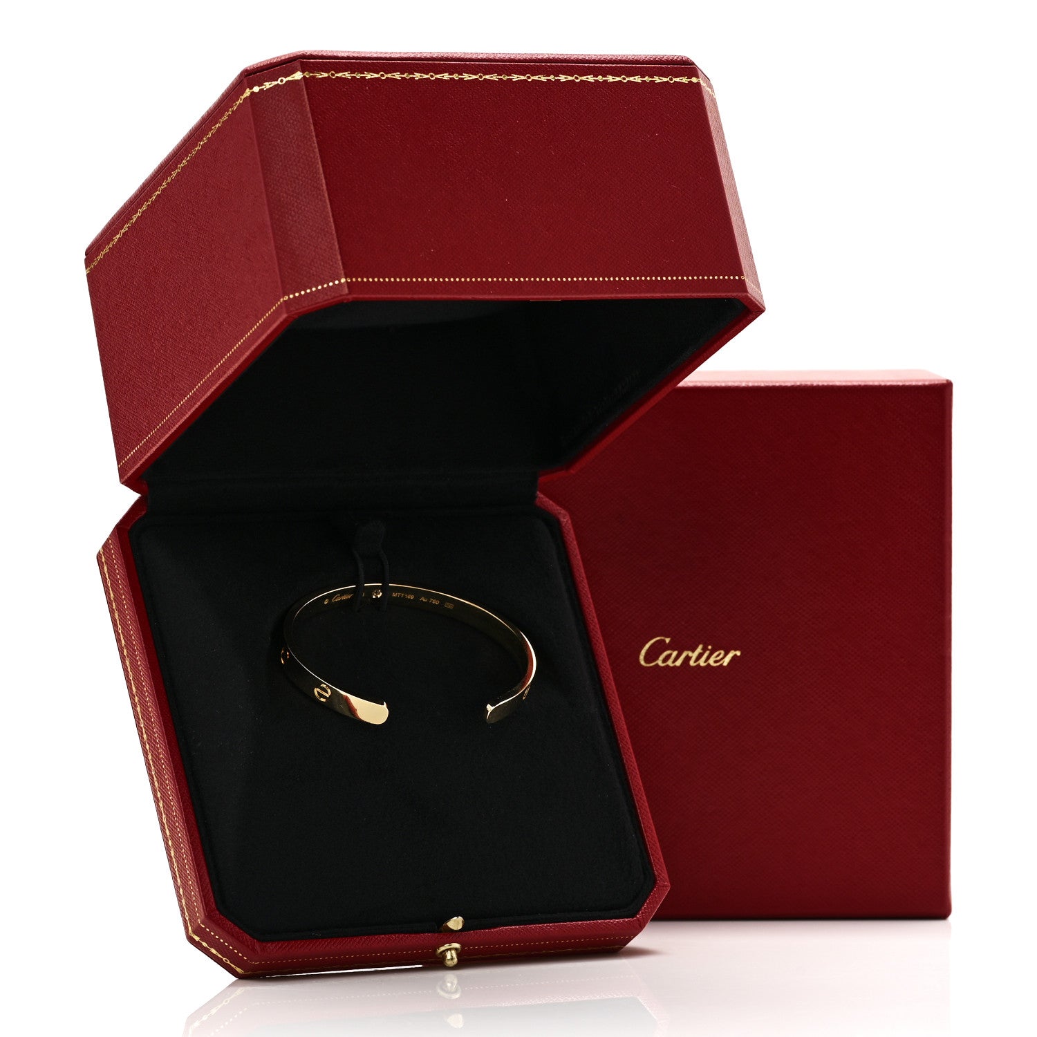 Cartier 18K Yellow Gold 1 Diamond LOVE Cuff Bracelet 18 4 of 4
