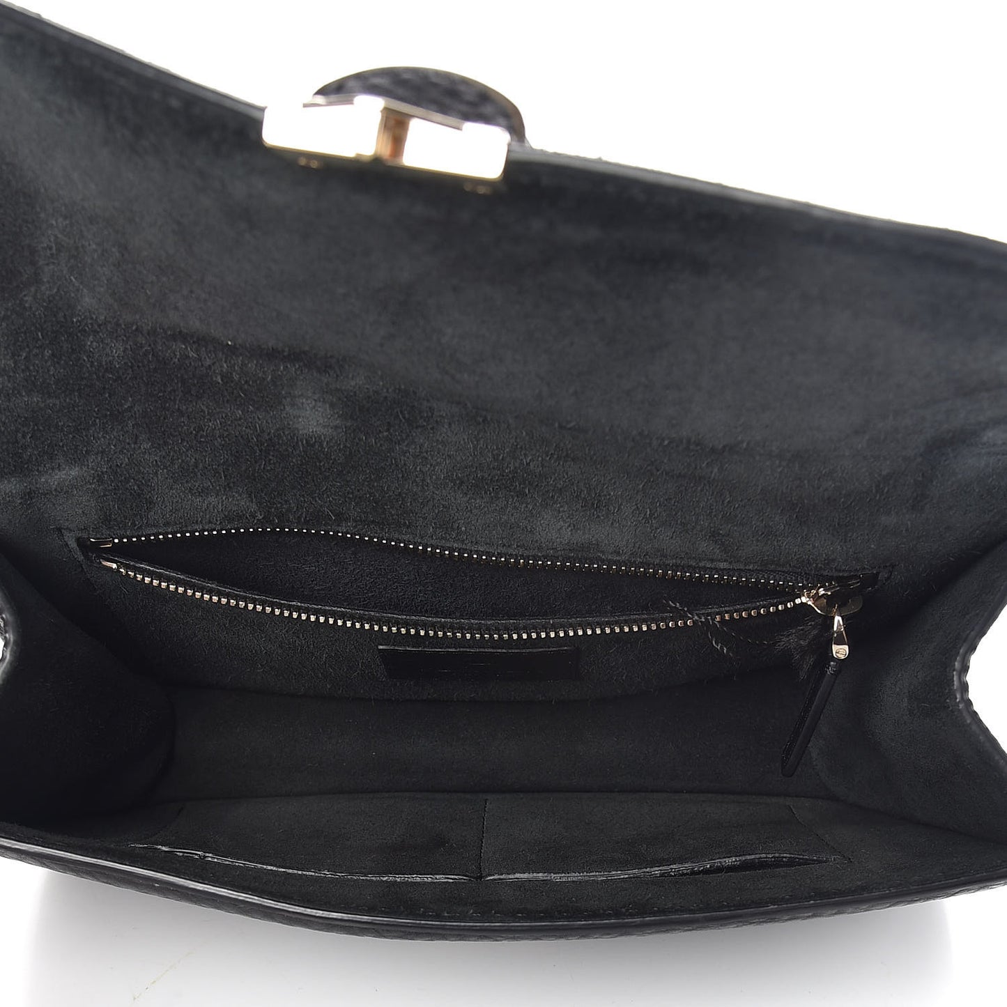 Pebbled Calfskin Medium Glam Lock Rockstud Flap Black
