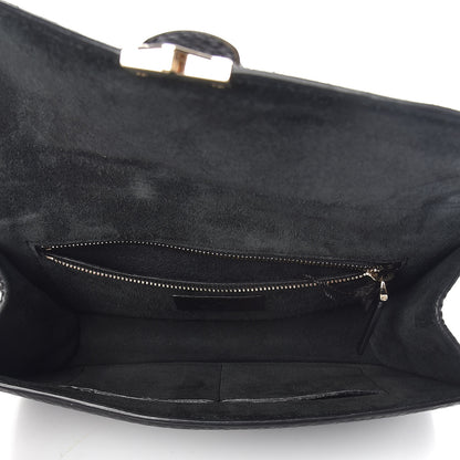 Valentino Garavani Pebbled Calfskin Medium Glam Lock Rockstud Flap Black 5 of 17