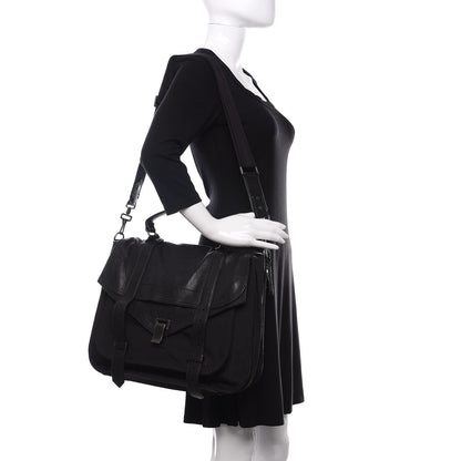 Proenza Schouler Lambskin Nylon Extra Large PS1 Satchel Black 2 of 12