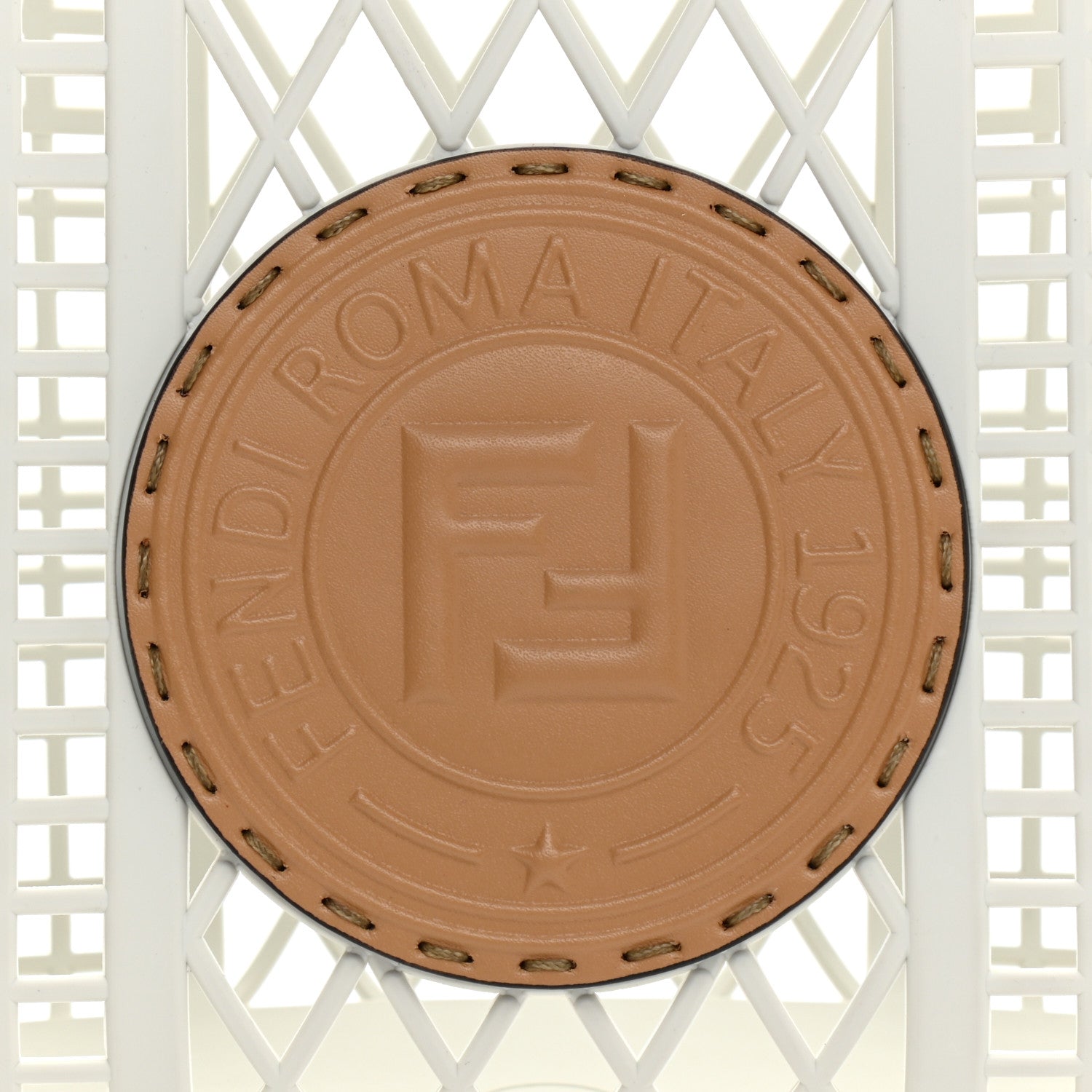 Fendi Recycled Plastic Vitello Liberty Matte Small Fendi Basket White Ice Miele Scuro 6 of 11
