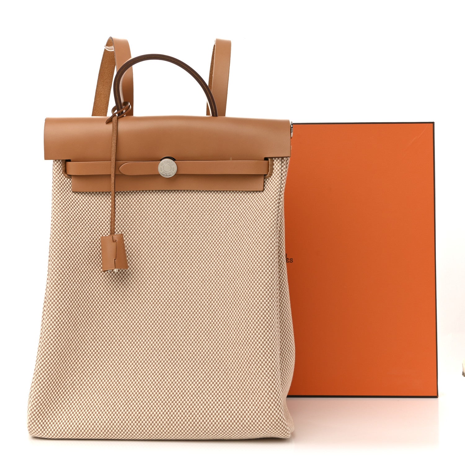 Hermes Vache Hunter Criss Viking Herbag a Dos Retourne Backpack Ecru Beige Naturel 12 of 12
