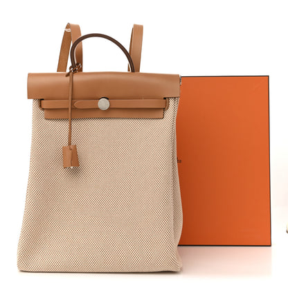 Hermes Vache Hunter Criss Viking Herbag a Dos Retourne Backpack Ecru Beige Naturel 12 of 12