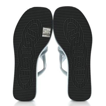 Hermes Nappa Gipsy Sandals 37 Vert D'eau 5 of 9