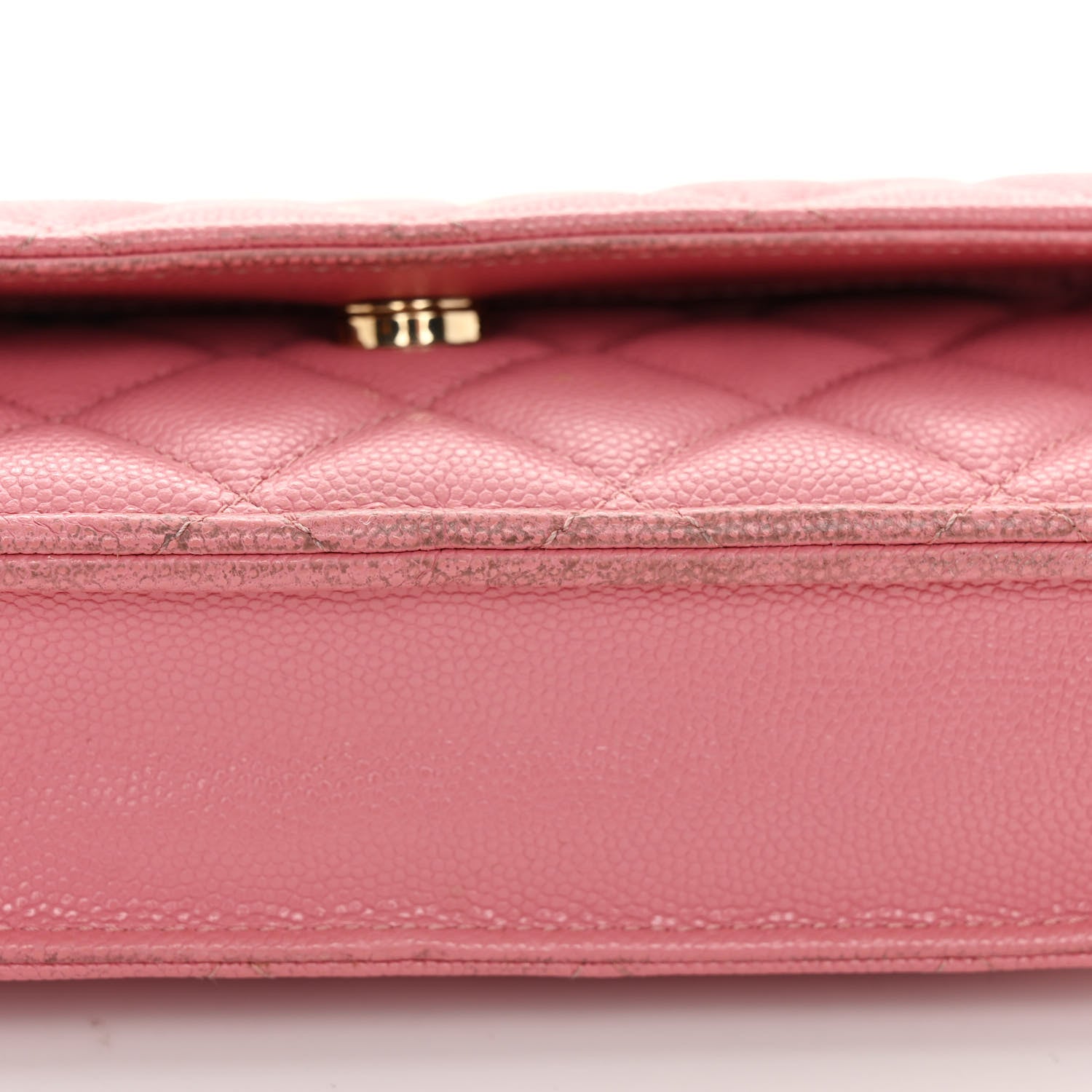 Chanel Shiny Caviar Quilted Wallet On Chain WOC Pink 11 of 11