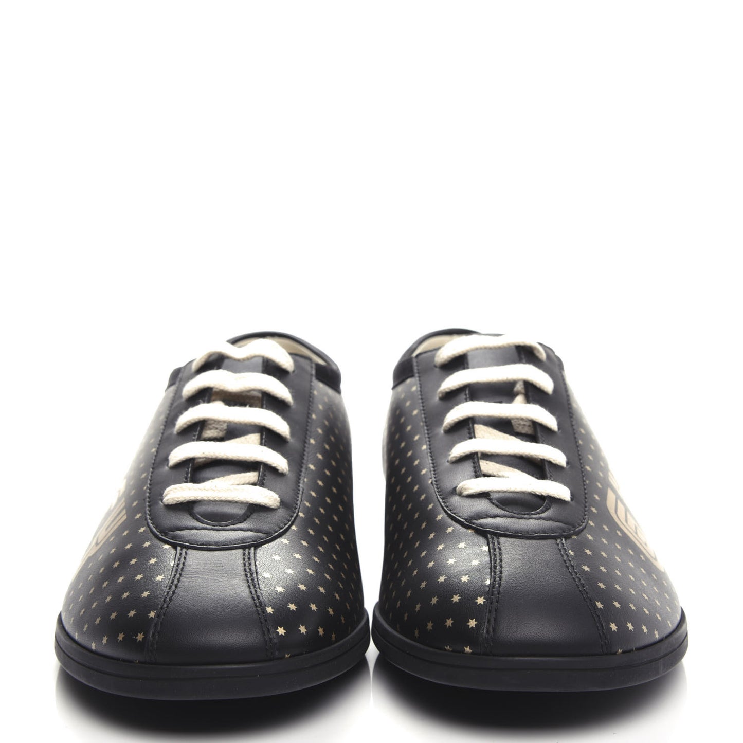 X SEGA Calfskin GUCCY Stars Mens Falacer Sneakers 7 Black