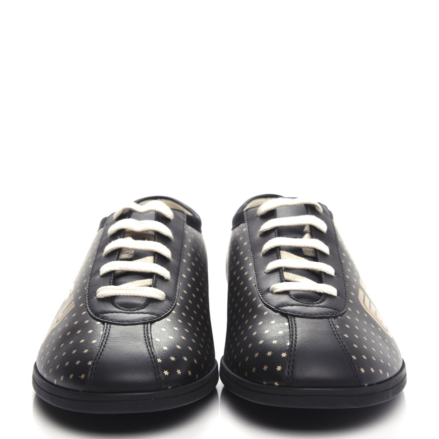Gucci X SEGA Calfskin GUCCY Stars Mens Falacer Sneakers 7 Black 2 of 10
