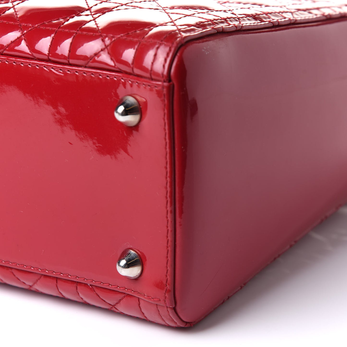 Patent Cannage Large Lady Dior Red